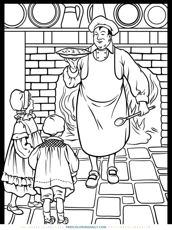 Free Vintage Children Coloring Page