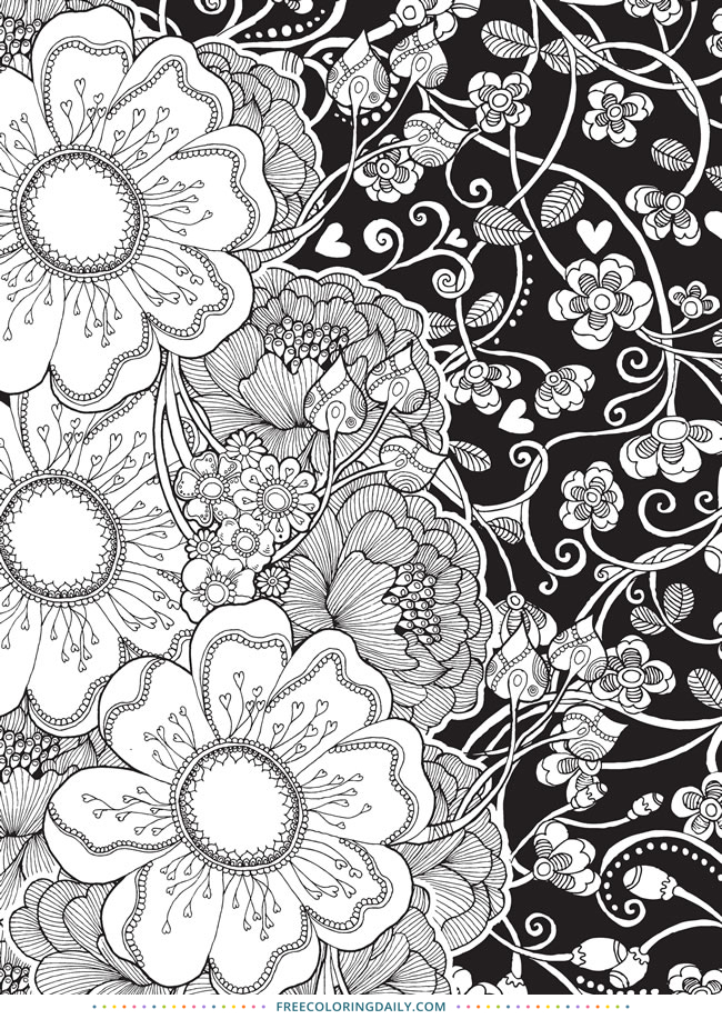 Free Gorgeous Floral Coloring