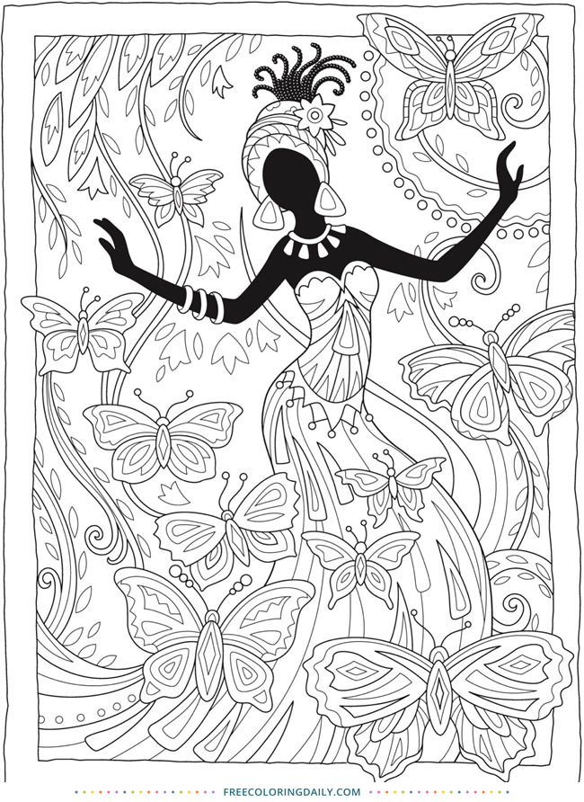 Free Butterfly Queen Coloring