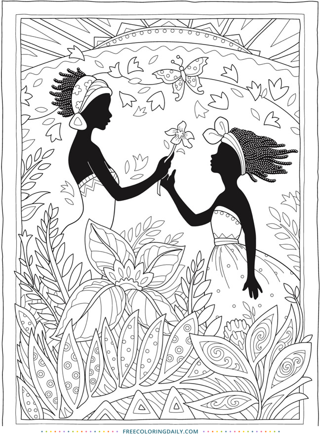 Free Mother & Child Coloring Page
