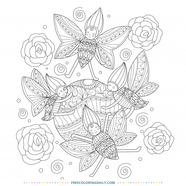 Free Happy Bugs Coloring