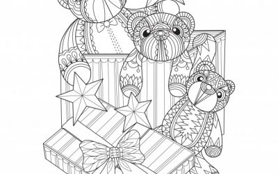 Free Teddy Bear Christmas Coloring
