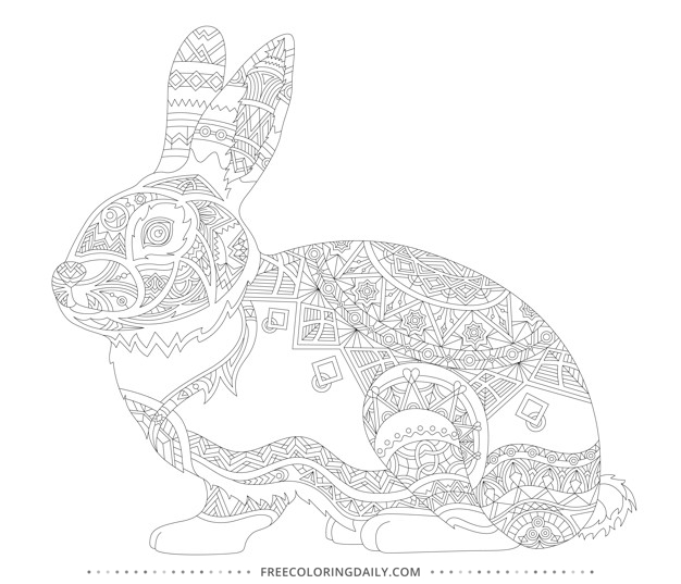 Free Patterned Bunny Coloring