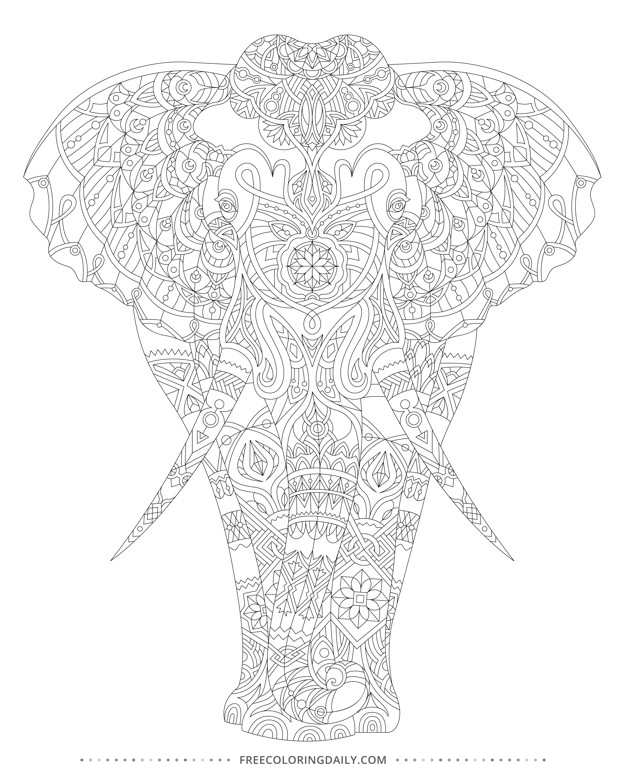 Free Elephant Coloring Sheet