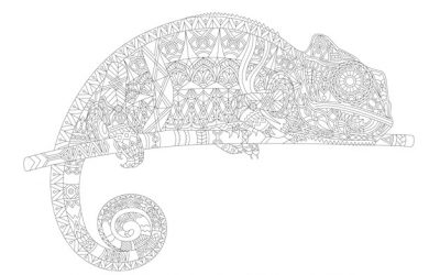 Free Patterned Lizard Coloring Page