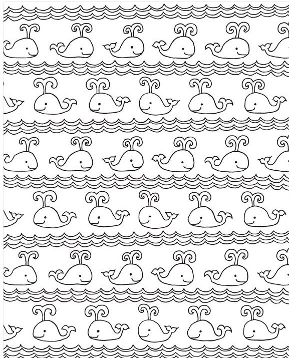 Free Whale Pattern Coloring