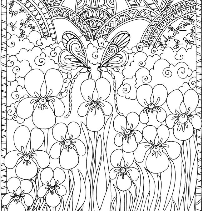 Free Nature Patterns Coloring Page