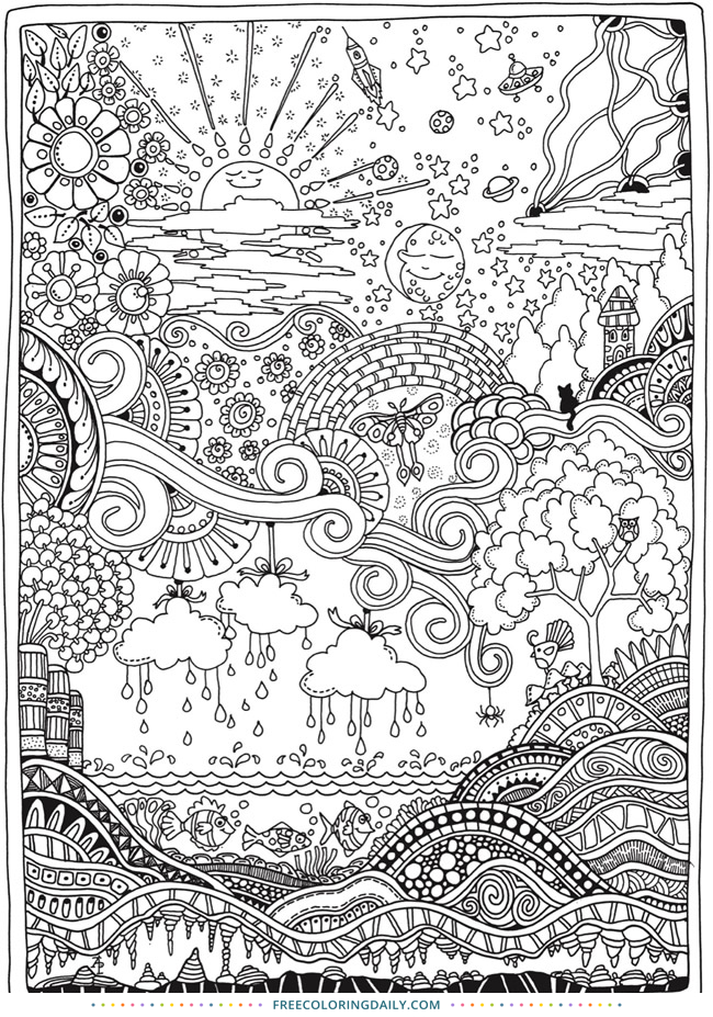 Free Fantastical Coloring Page