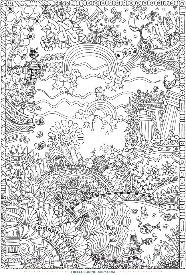 Free Magical Scene Coloring Page