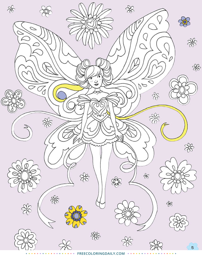 Free Pretty Fairy Coloring Page