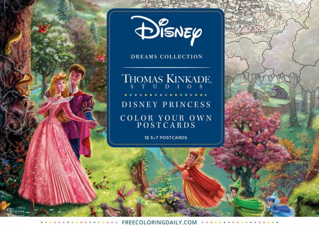Thomas Kinkade Disney Princess Postcard Coloring