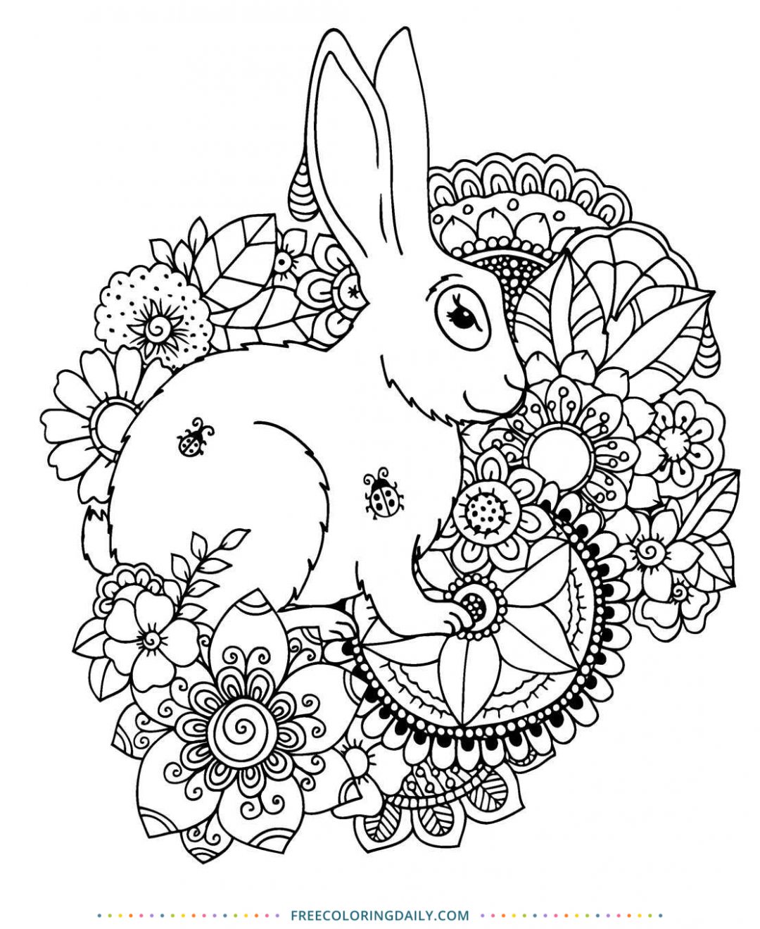 Free Rabbit Coloring Page