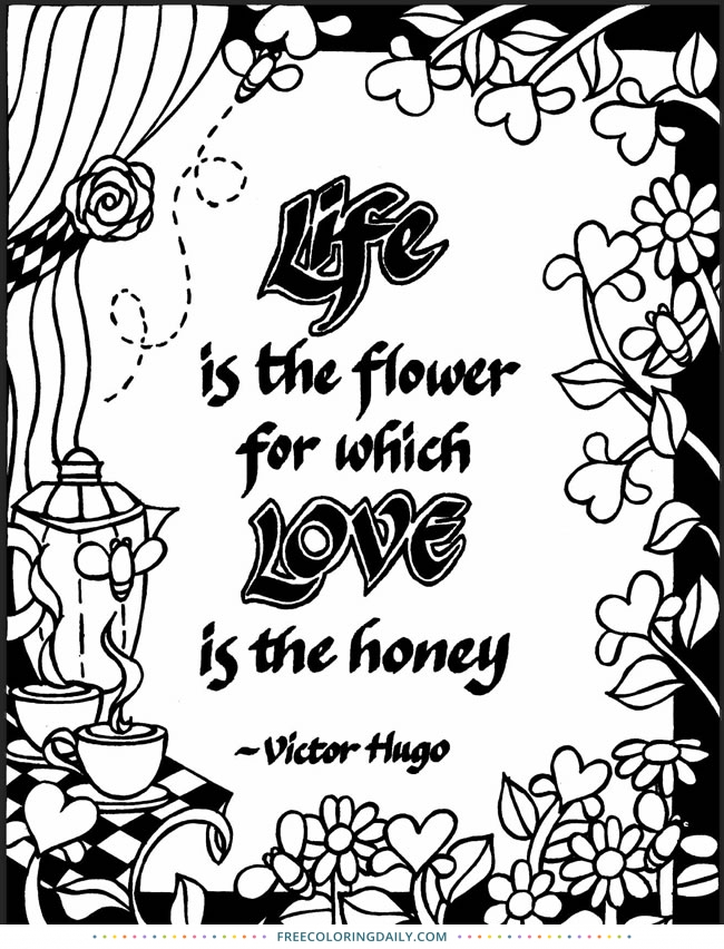 Free Life & Love Quote Coloring