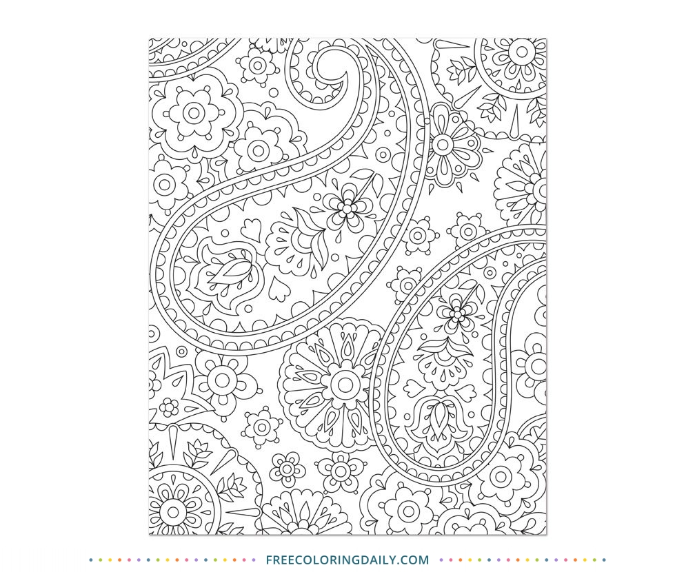 Free Pretty Paisley Coloring Page