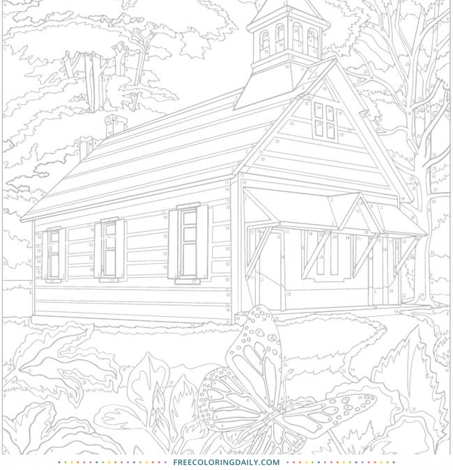 Free Vintage Church Coloring