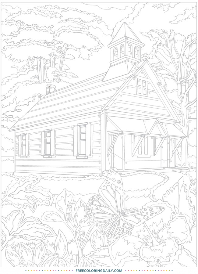 Free Vintage Church Coloring