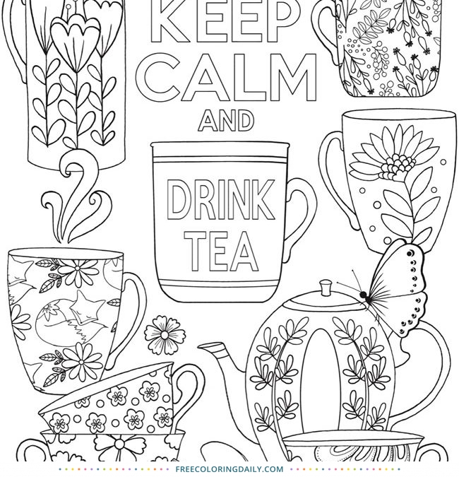 Free Drink Tea Coloring Page
