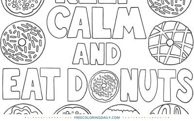 Free Eat Donuts Coloring Page