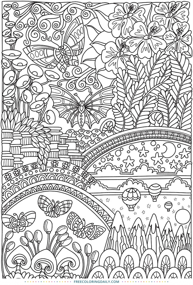 Free Butterfly Fantasy Coloring