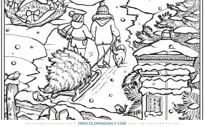 Free Snowy Holiday Coloring Page