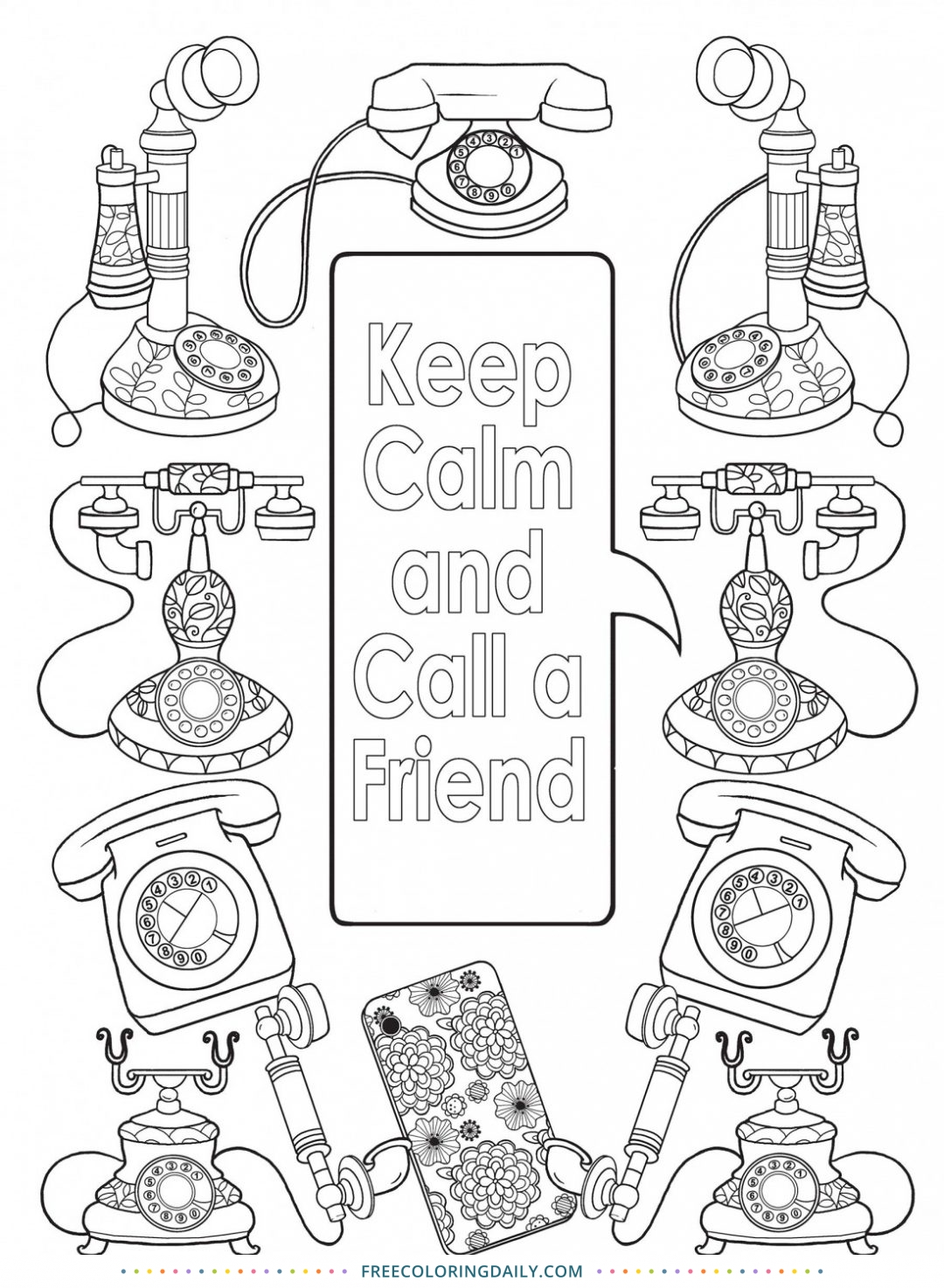 Free Call a Friend Coloring