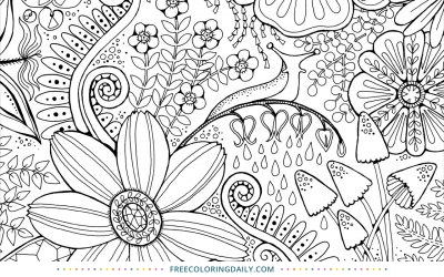 Free Beautiful Floral Pattern Coloring