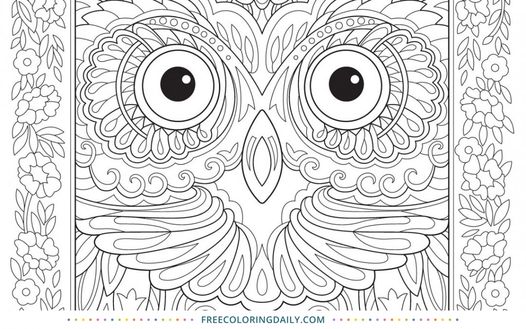 Free Gorgeous Patterned Owl Coloring