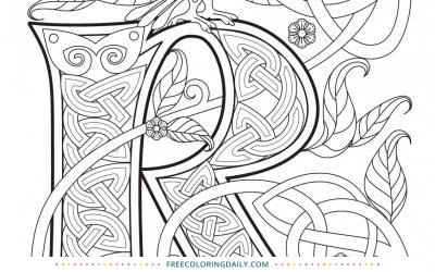 Free Illuminated R Letter Coloring