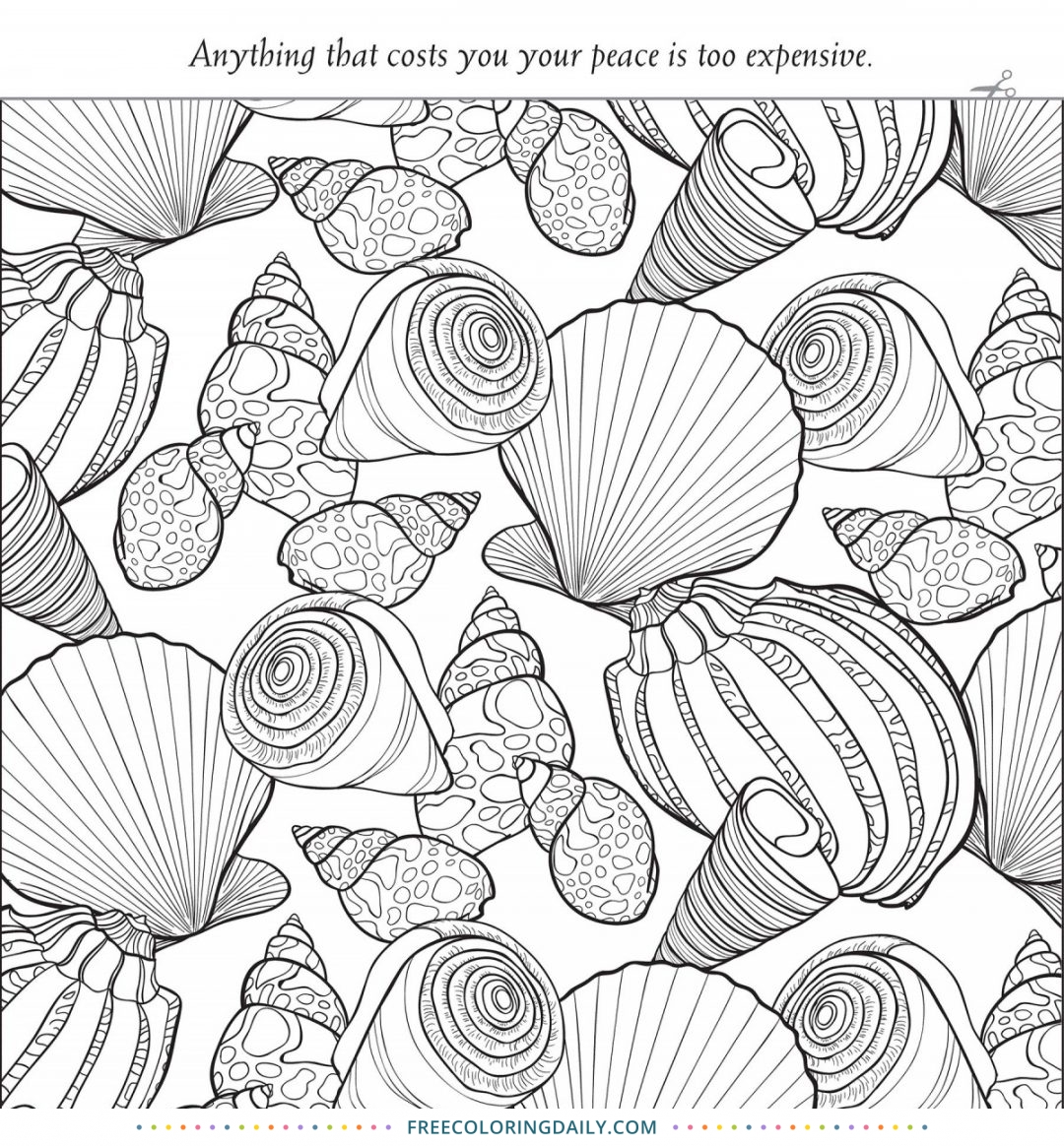 Free Seashells Coloring Page