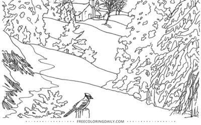 Free Snowy Day Coloring Page