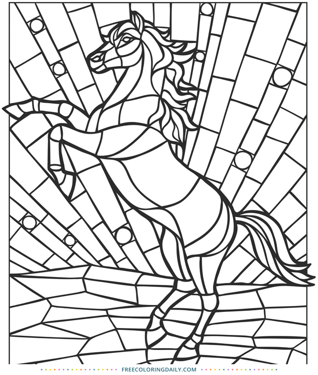 Free Geometric Horse Coloring