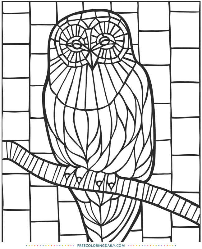 Free Patterned Owl Coloring Page