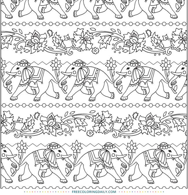 Free Elephant Coloring Page