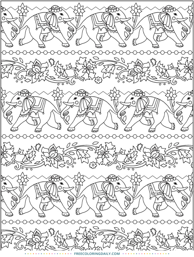 Free Elephant Coloring Page