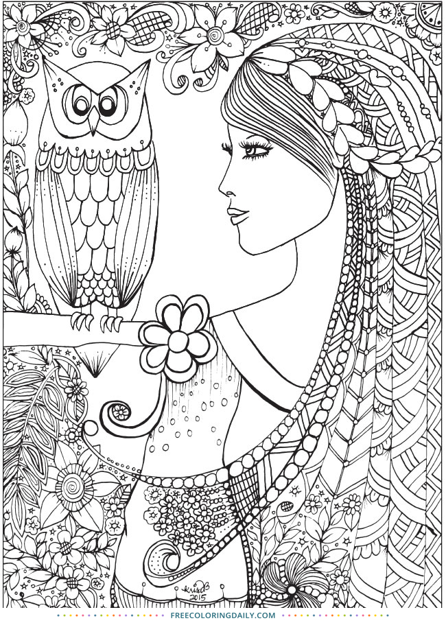 Free Owl Princess Coloring