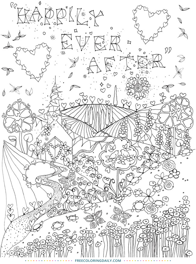 Free Happily Ever After Coloring