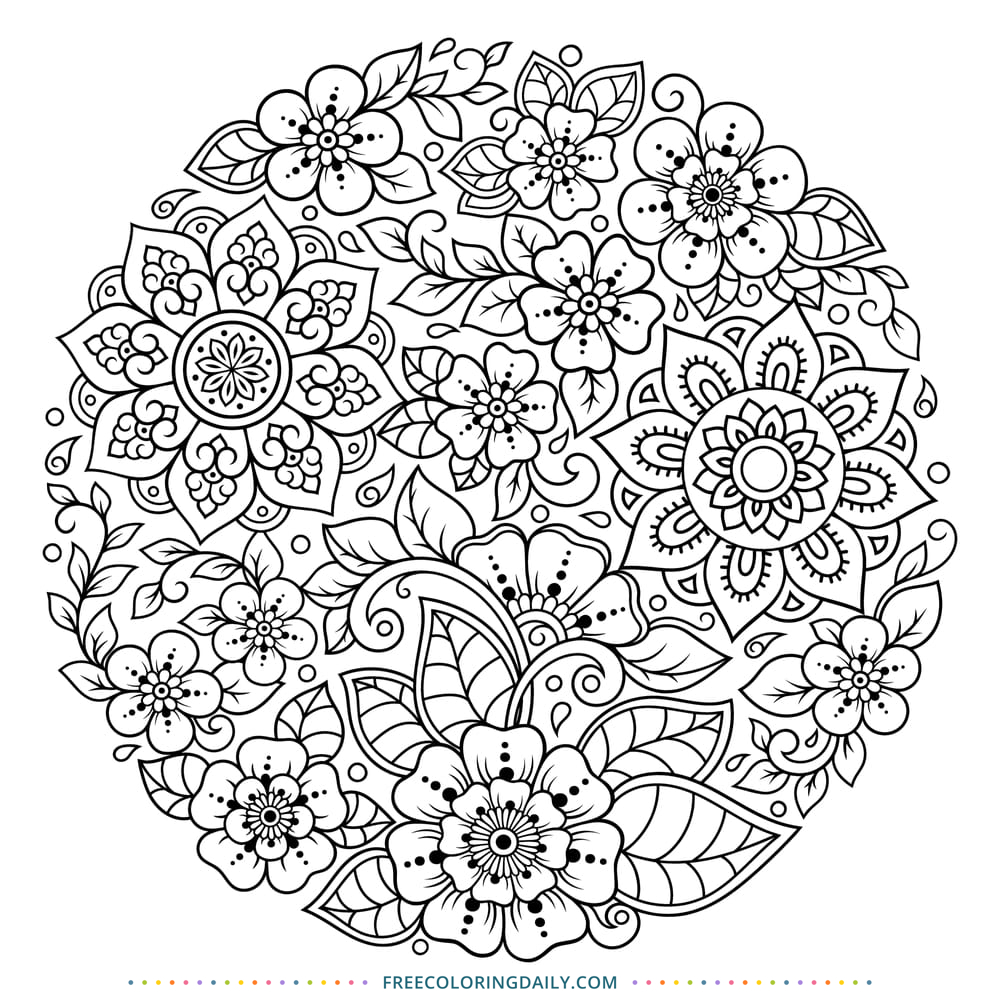 FREE Gorgeous Floral Sphere Coloring
