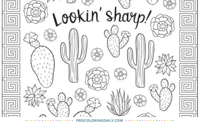 Free Cactus Coloring Page