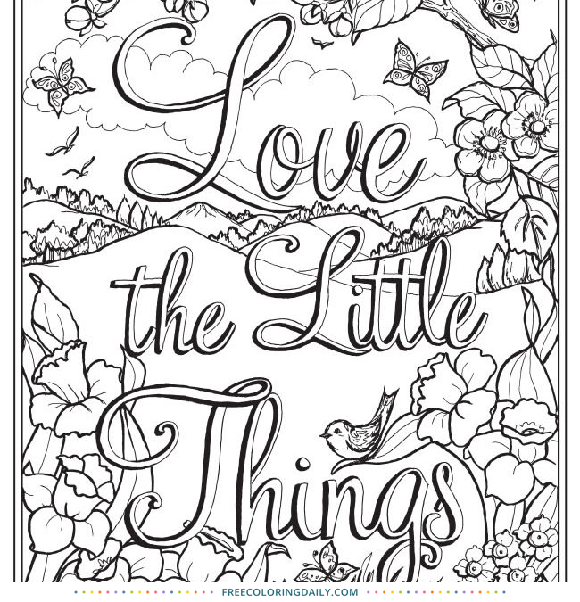 Free Love Quote Coloring Page