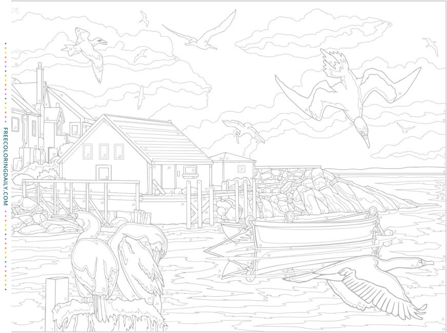 Free Seaside Coloring Page