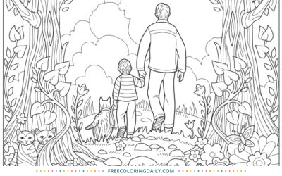 Free Dad & Son Coloring