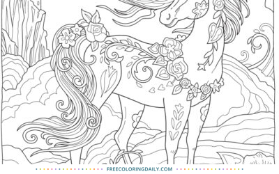 Free Pretty Unicorn Coloring Page