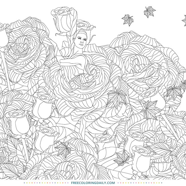 Free Flower Girl Coloring