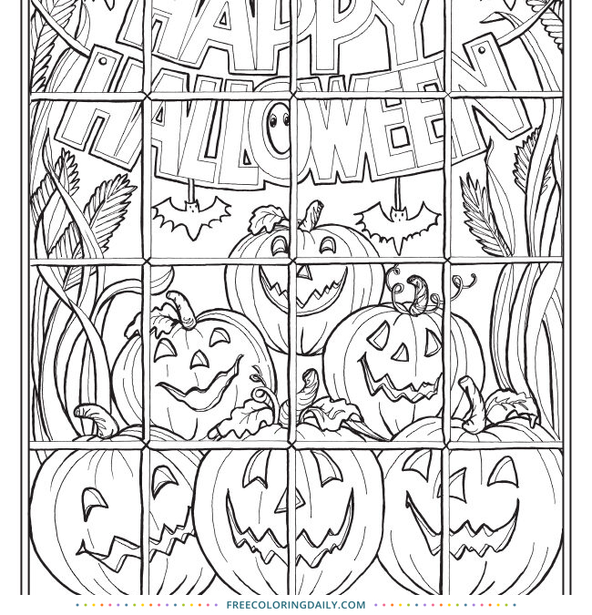 FREE Happy Halloween Pumpkins Coloring