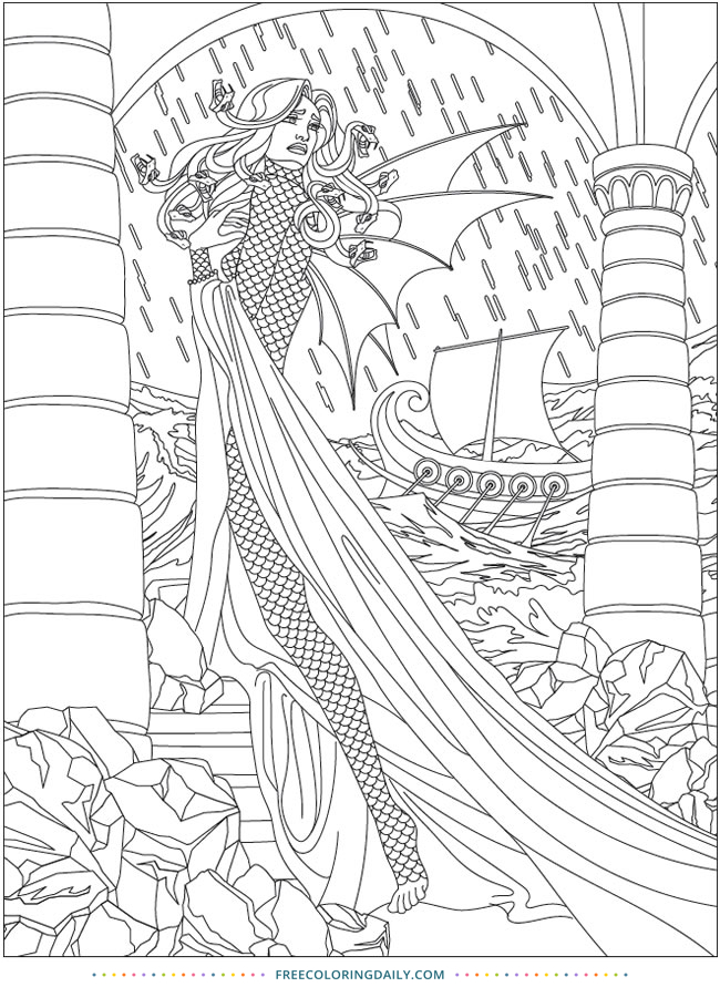 Free Medusa Greek Myth Coloring