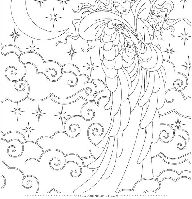 Free Ocean Angel Coloring Page