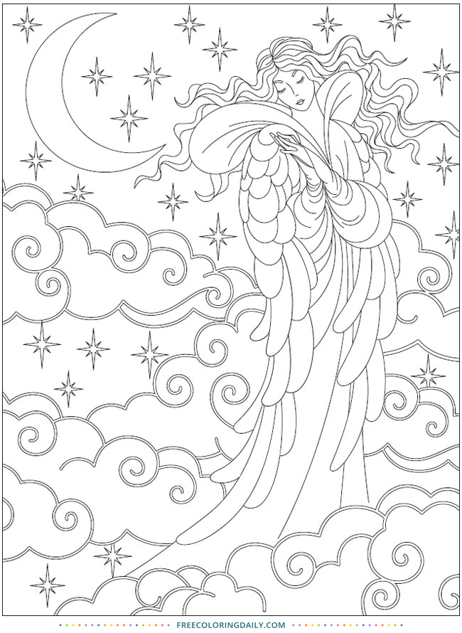 Free Ocean Angel Coloring Page