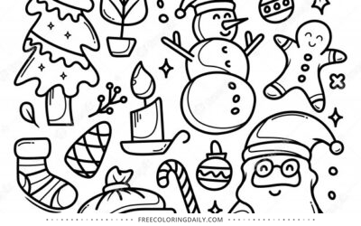 Free Christmas Doodles Coloring