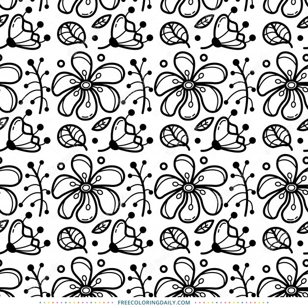 Free Flower Background Coloring