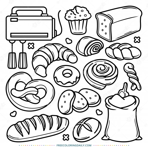 Free Bakery Goods Coloring Page